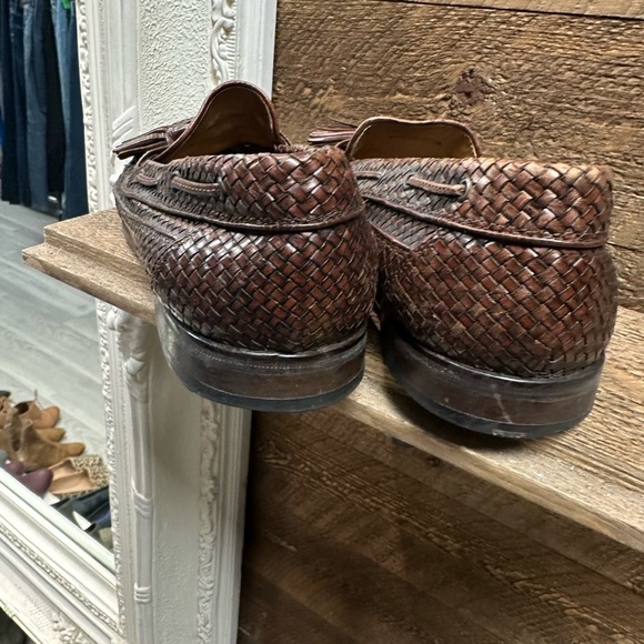 Cole Haan Brown Woven Leather Tassel Loafers – Men’s 8.5D - Picture 3 of 8